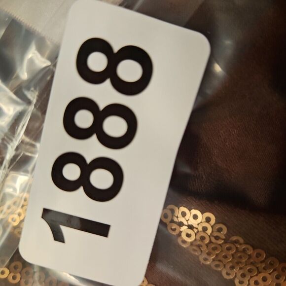 Quacker Factory size small top Brown 3/4 sleeve cotton blend sparkle embellished - Picture 9 of 10